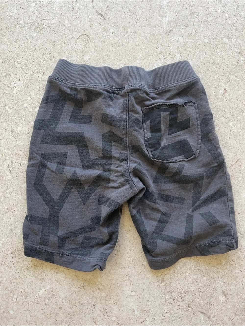 Kids' Charcoal Geometric Drawstring Shorts